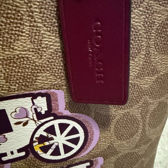 Coach Fiona Zip Tote Bag in Signature Canvas with Horse and Carriage Print - Picture 9 of 11